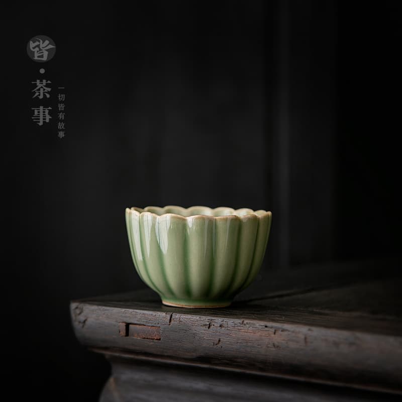 Yue Kiln Celadon Tea Cup Ceramic Single Cup Host Cup Vintage Tea Tasting Cup Kung Fu Tea Set Tea Drinking Cup Pu'er Tea Cup