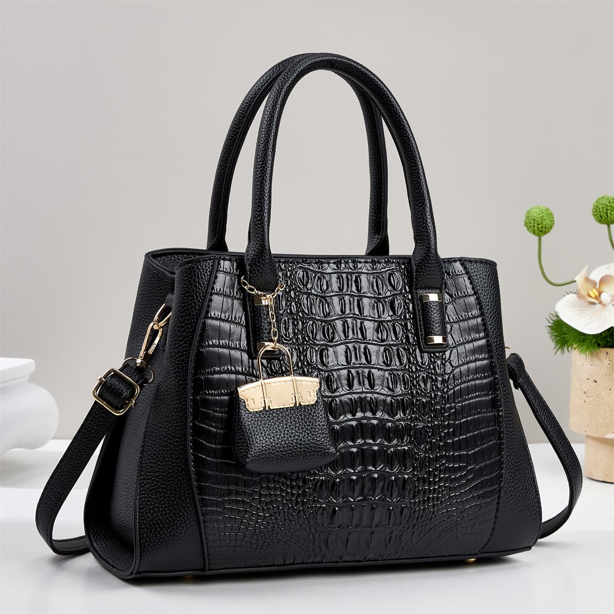 Luxury Handbag for Women Daily Commute Trendy Shoulder Bag New Fashion Crocodile Pattern Handheld Crossbody Bag