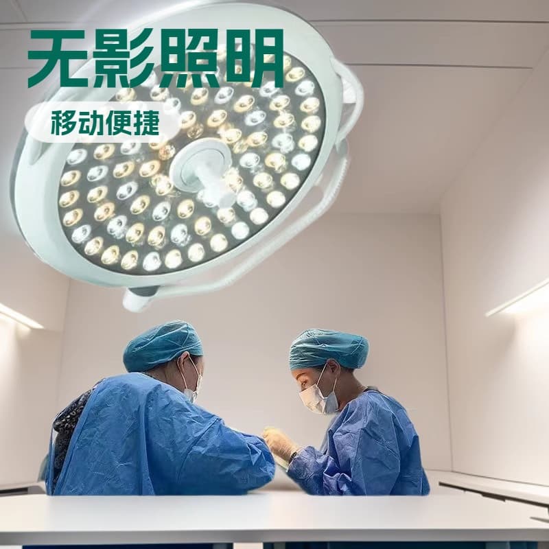 Mobile LED Shadowless Lamp, Ceiling or Wall-Mounted LED Illumination, Single or Double Heads, Cool and Warm Light Sources