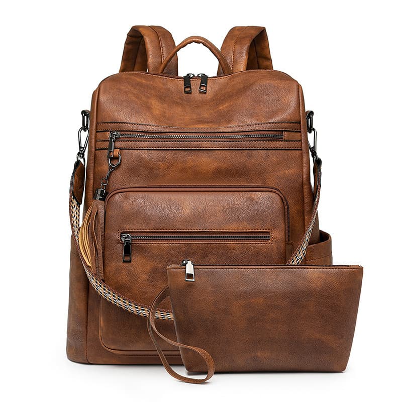 New Retro Leopard Print Fashion Backpack Business Bag Computer Backpack Large Capacity Women's Backpack Wholesale
