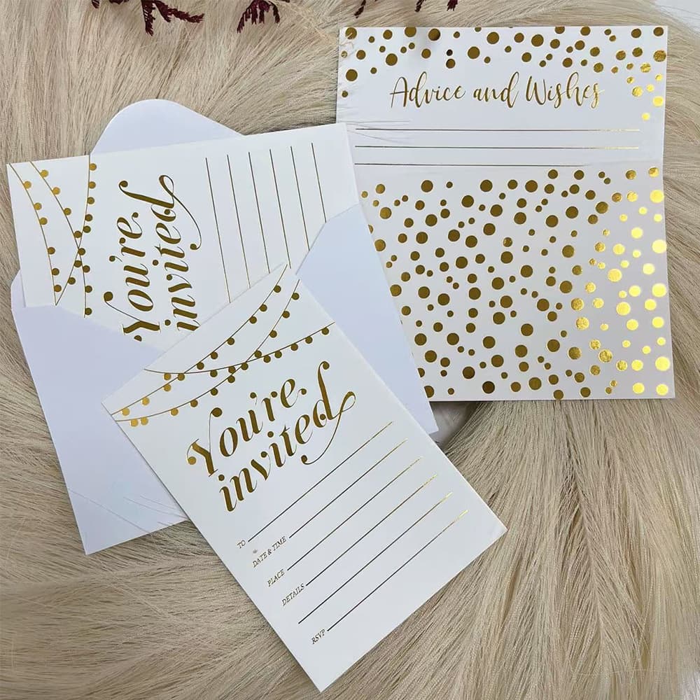Amazon's best-selling in-stock wedding invitation cards, gold-stamped invitations with envelopes, and writable cards.