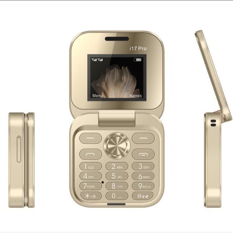 Cross-border hot-selling i17pro small flip phone for seniors, dual SIM dual standby, loud volume, large font, wholesale
