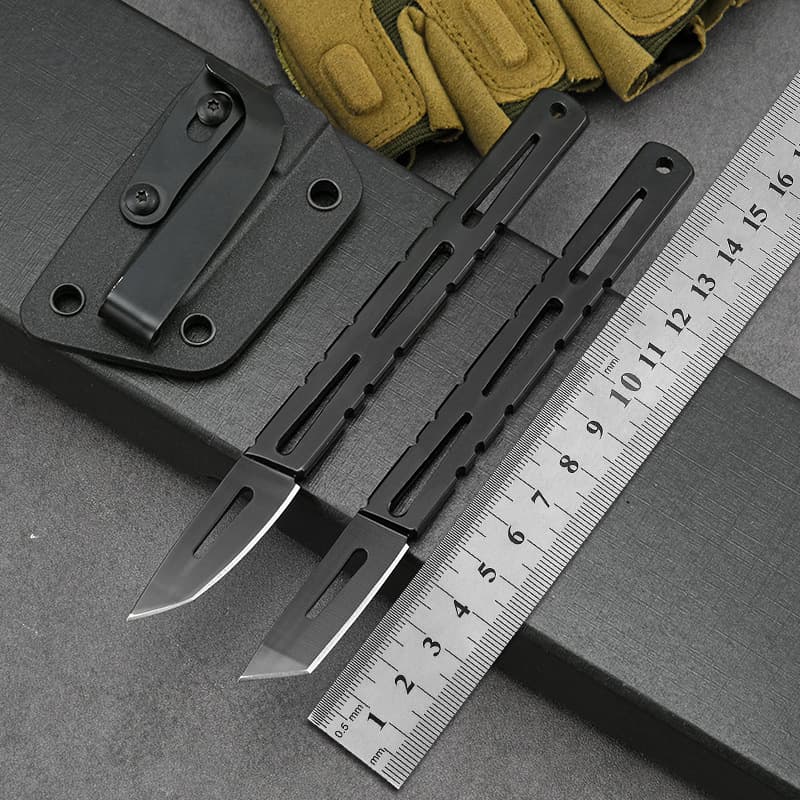 Cross-border hot-selling outdoor portable survival small straight knife multi-functional creative crowbar knife mini sharp courier knife