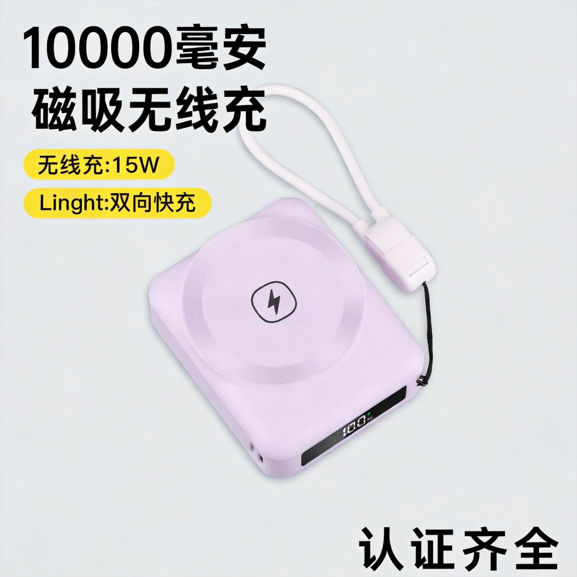 ce fcc10000 mAh 20w fast charging large capacity power bank magsafe magnetic 15w wireless power bank