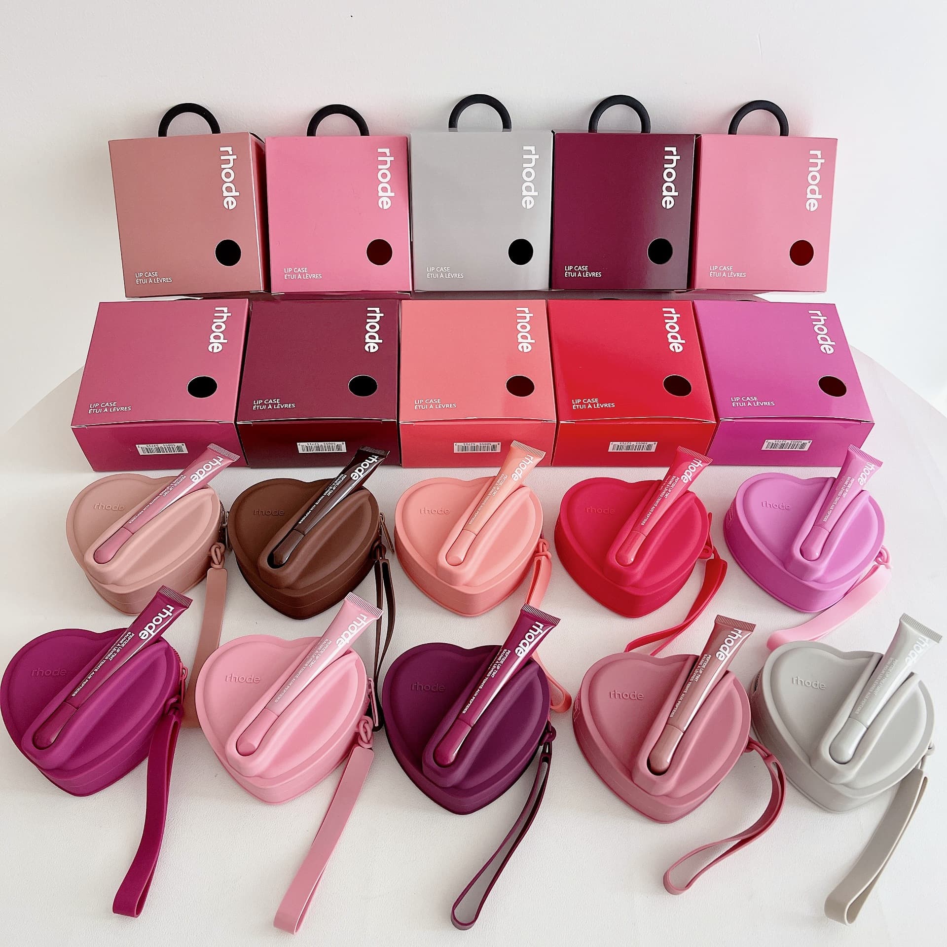 Rhode Makeup Bag Lip Gloss Cosmetic Bag Heart Design Silicone Storage Bag New Style