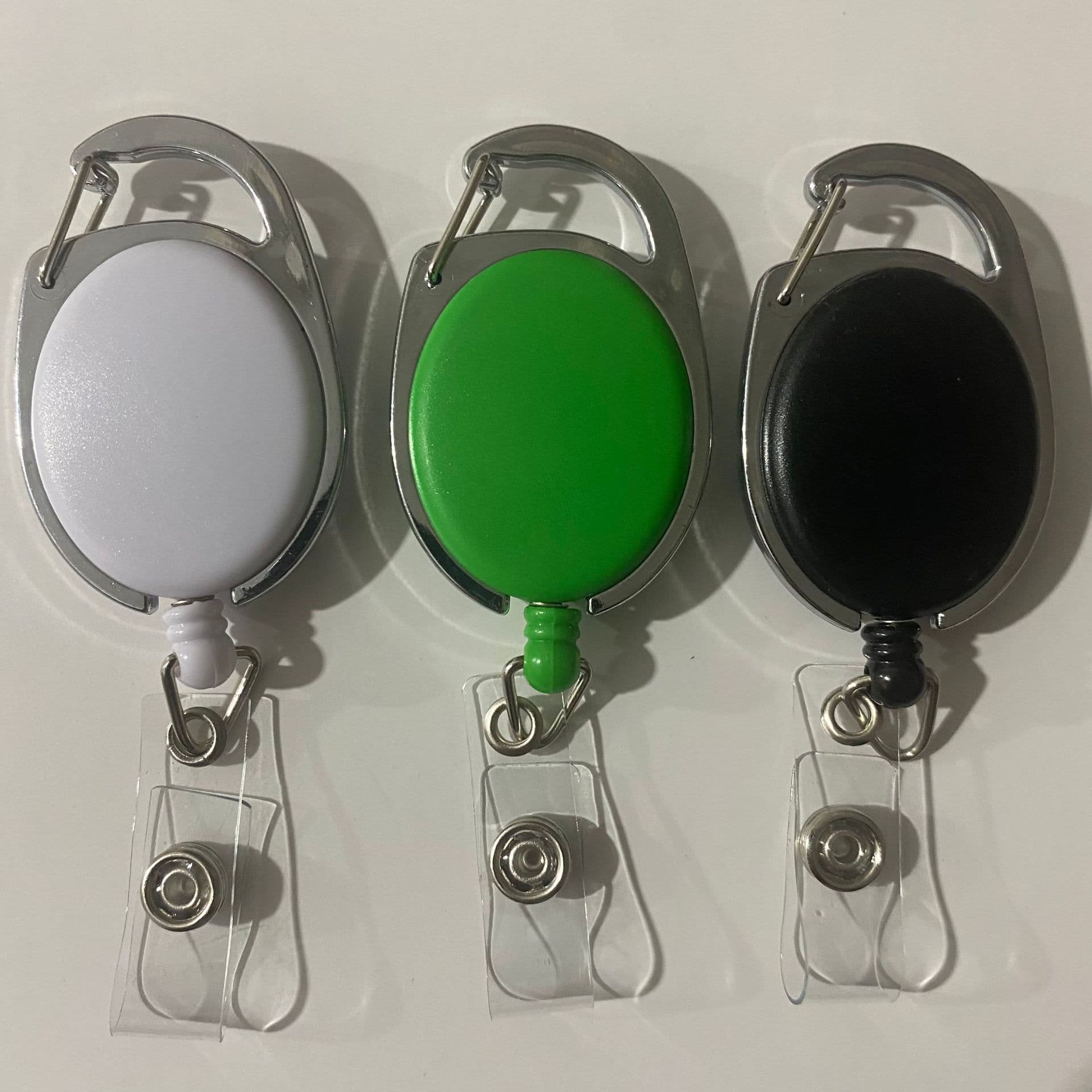 Pull Cord Oval Plastic Retractable Buckle Anti-Loss Keychain, Frosted ID Card Buckle, Outdoor Carabiner Cord Puller