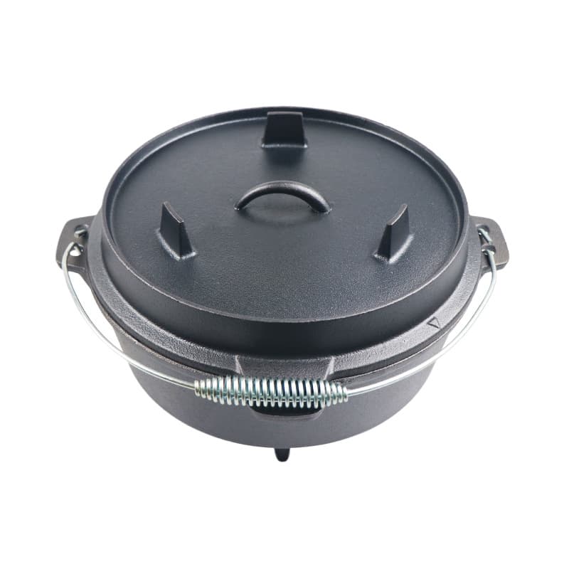Hebei Factory Export Quality Cast Iron Camping Dutch Oven Outdoor Large Hanging Pot Raw Iron Pot Open Fire Campfire