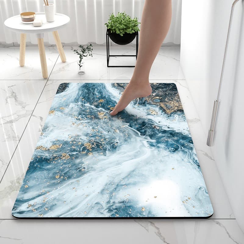 Quick-Dry Bathroom Mat, Non-Slip Door Mat, Light Luxury Silica Gel Absorbent Floor Mat