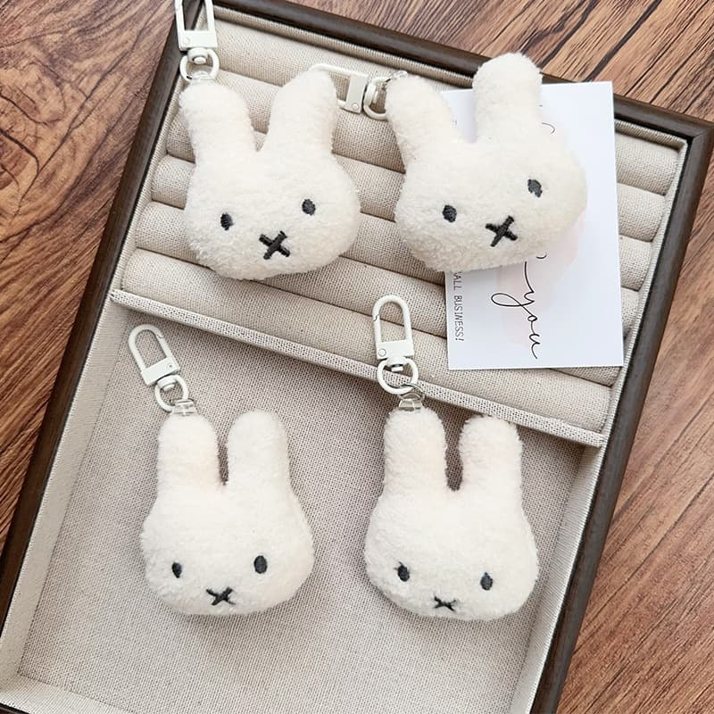New Cute Miffy Plush Keychain Bag Charm Little Rabbit Versatile Soft Adorable Girl Style Bag Accessory
