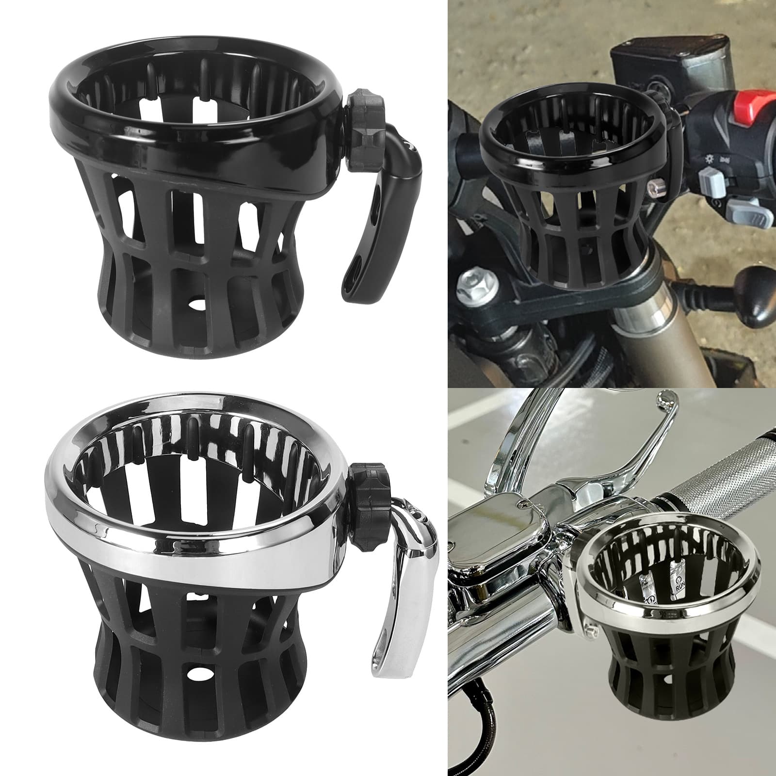 Motorcycle Modified Accessories Drink Water Cup Holder for Honda Goldwing Gl1800 Harley Mesh Basket Cup Holder
