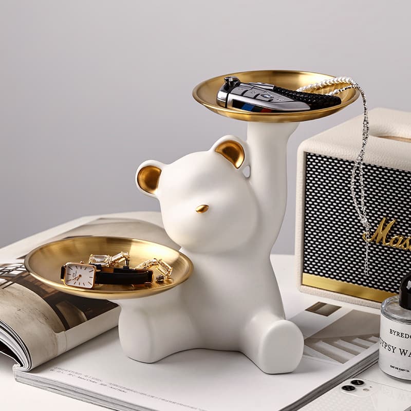 Beihanmei Bear Tray Entryway Key Holder Decoration Home Living Room Housewarming Gift Cross-Border Hot Pick