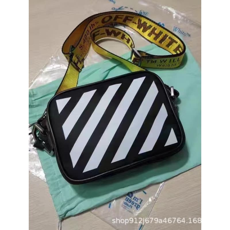 European and American cross-border trendy brand off white bag, same style bag for men and women, trendy classic small square bag, shoulder bag, crossbody