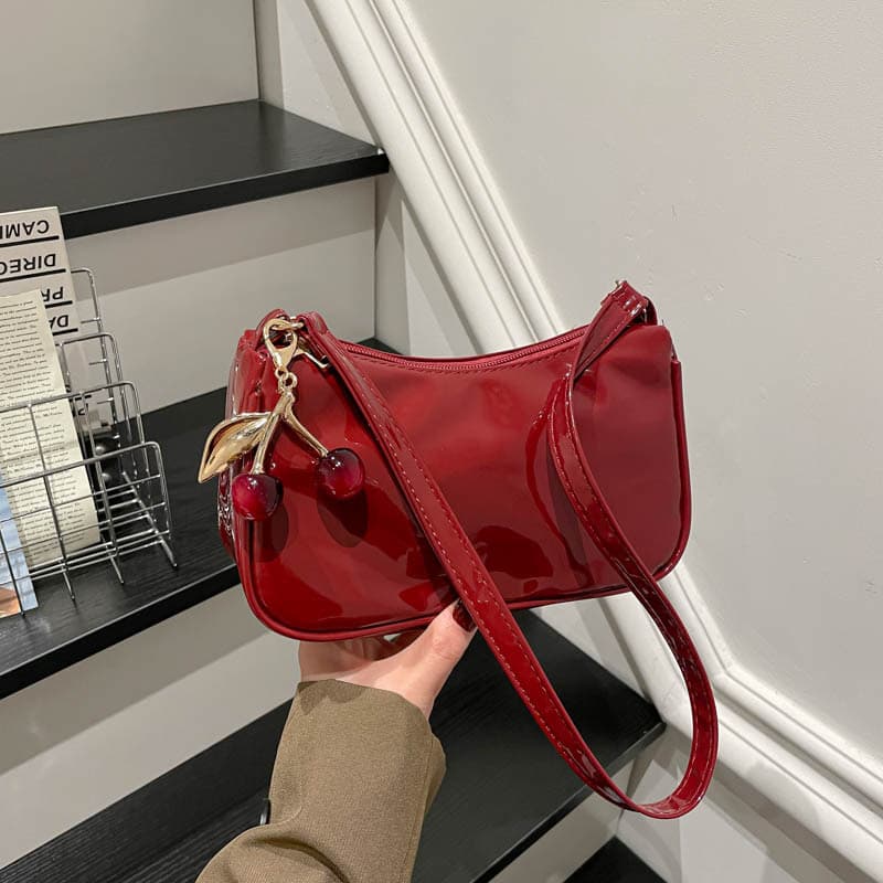 2026 New Korean Style Cloud Bag Women's Patent Leather Underarm Bag Simple Shoulder Crossbody Bag High-end Fashion Versatile Bag