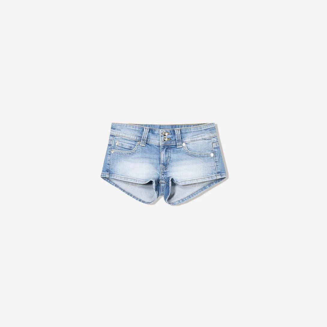 EU-US Cross-border Independent Station Wholesale Low-Rise Washed Distressed Super Short Denim Shorts with Whiskers Sexy Hot Girl Jeans for Women