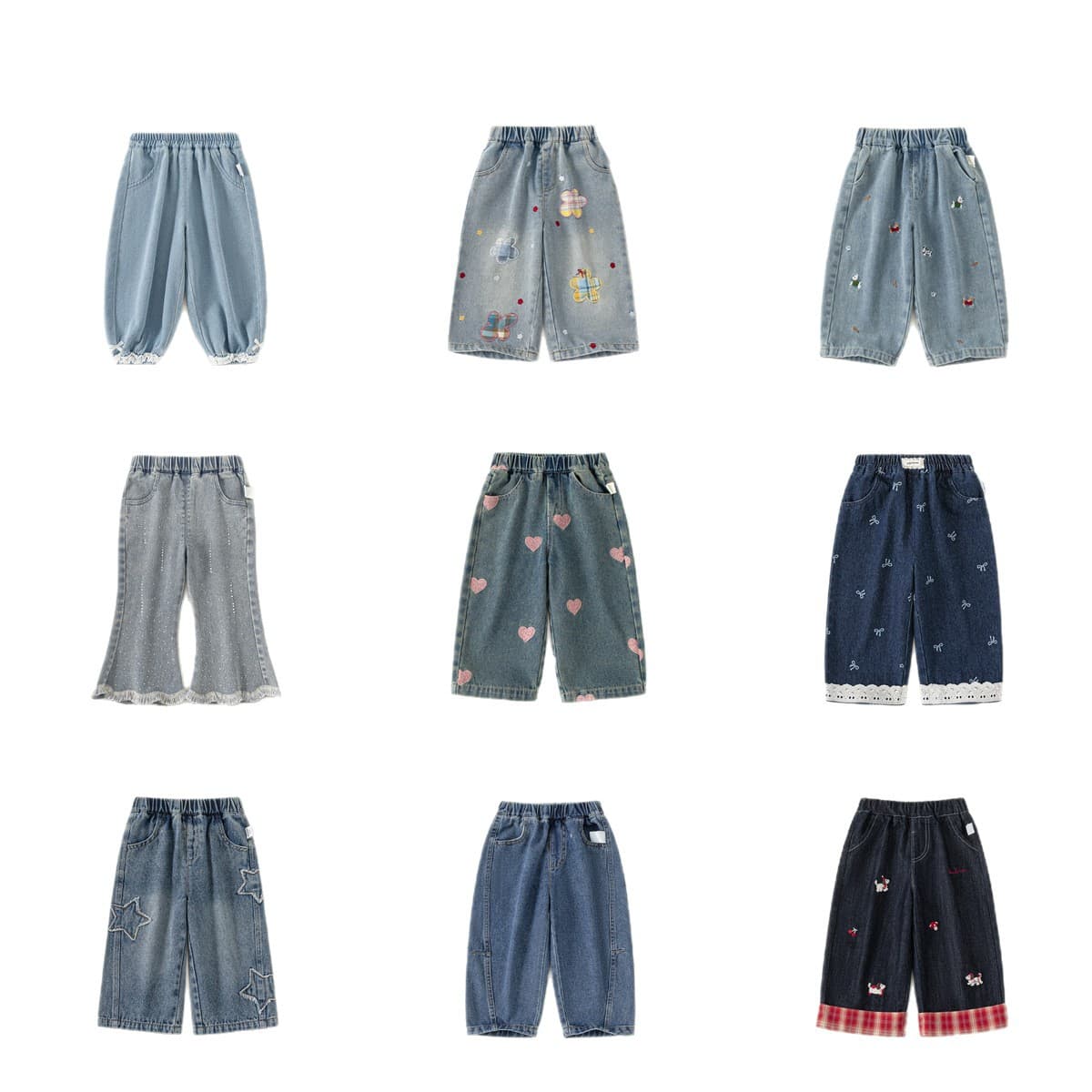 Girls Jeans Collection | Youbao Kids Casual Pants for Baby Girls, Children's Jeans, Wide-Leg Pants