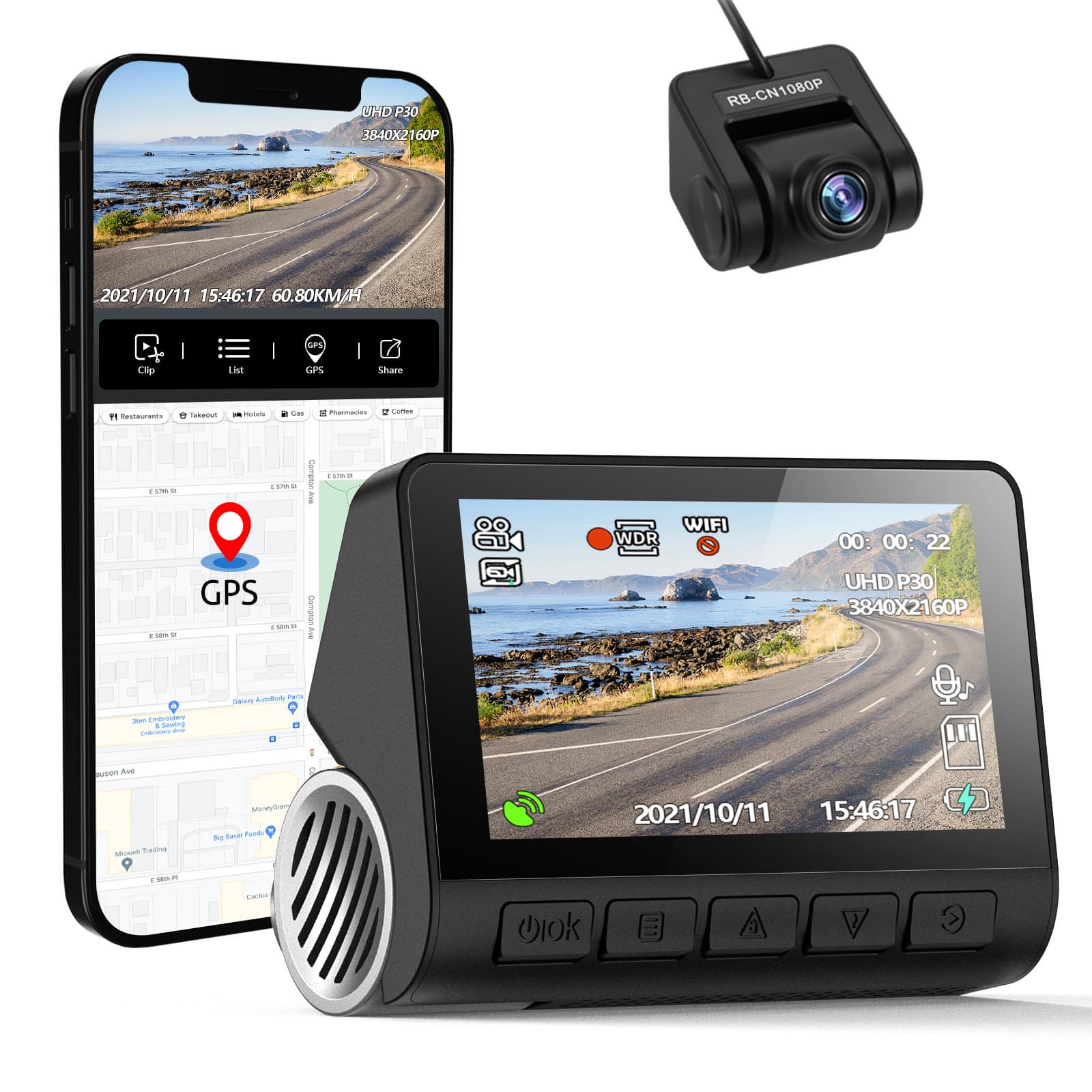 Novatek V55 HD 4K driving recorder with wifi and GPS driving recorder A800S optimized model 70mai