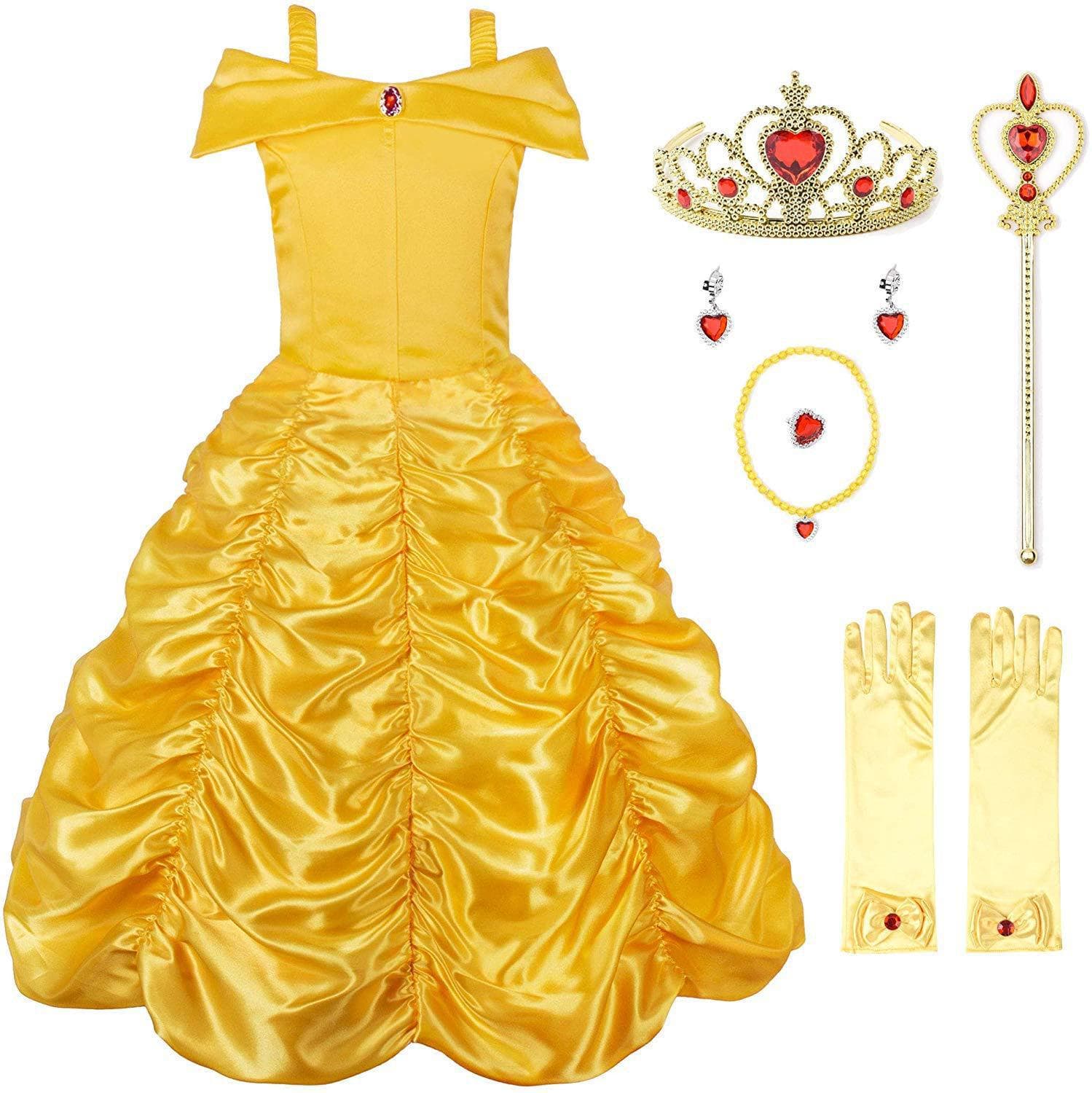 Christmas Belle Princess Dress Beauty and the Beast Girls Princess Dress Halloween Girls Children's Dress