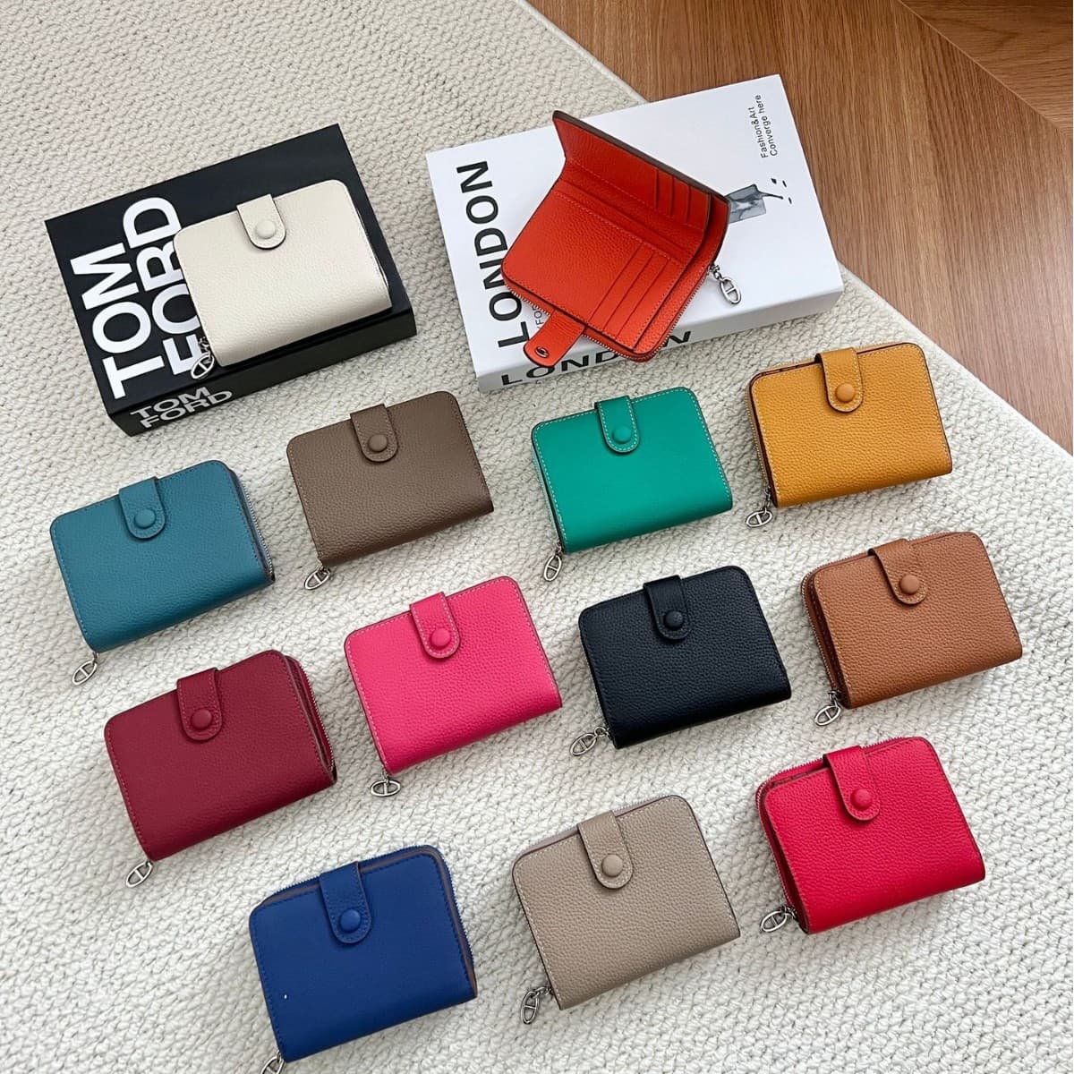 Women's Wallet New Style Genuine Leather Short Wallet with Multiple Card Slots, Card Holder and Coin Purse Two-In-One Simple Large Wallet