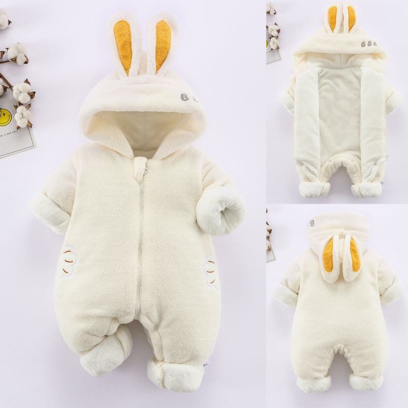 Baby Winter Cow Print Romper, Newborn Full Moon Outfit, Thick Warm Crawling Suit, Newborn Clothes, Trendy