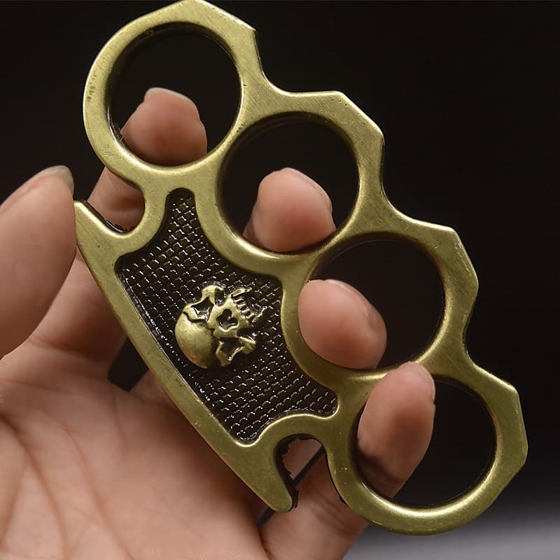 Skull ghost head four-finger tiger ring martial arts practice four-finger boxing glove travel tool hand buckle bracelet fist buckle