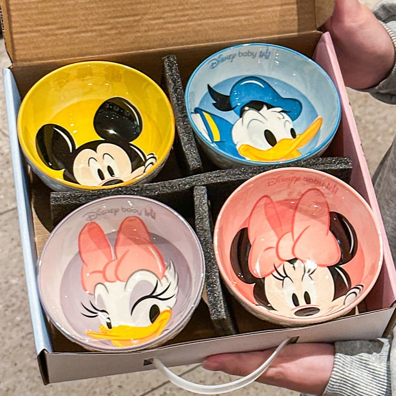 Disney Mickey Minnie 2025 New High-Aesthetic Home Underglaze Ceramic Tableware Birthday Gift for Her Gift Box