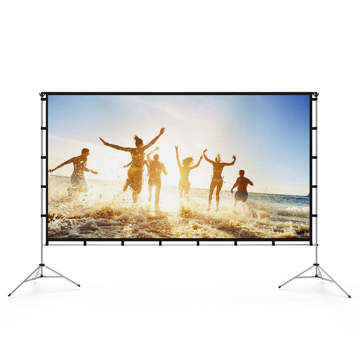 Cross-Border New Aluminum Alloy 100-Inch Projection Screen Foldable Portable Quick Retractable Assembly Outdoor Premium