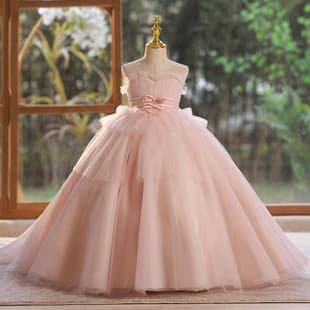Girls Flower Girl Princess New Style Premium Piano Performance Birthday Catwalk Host Piano Recital Dress