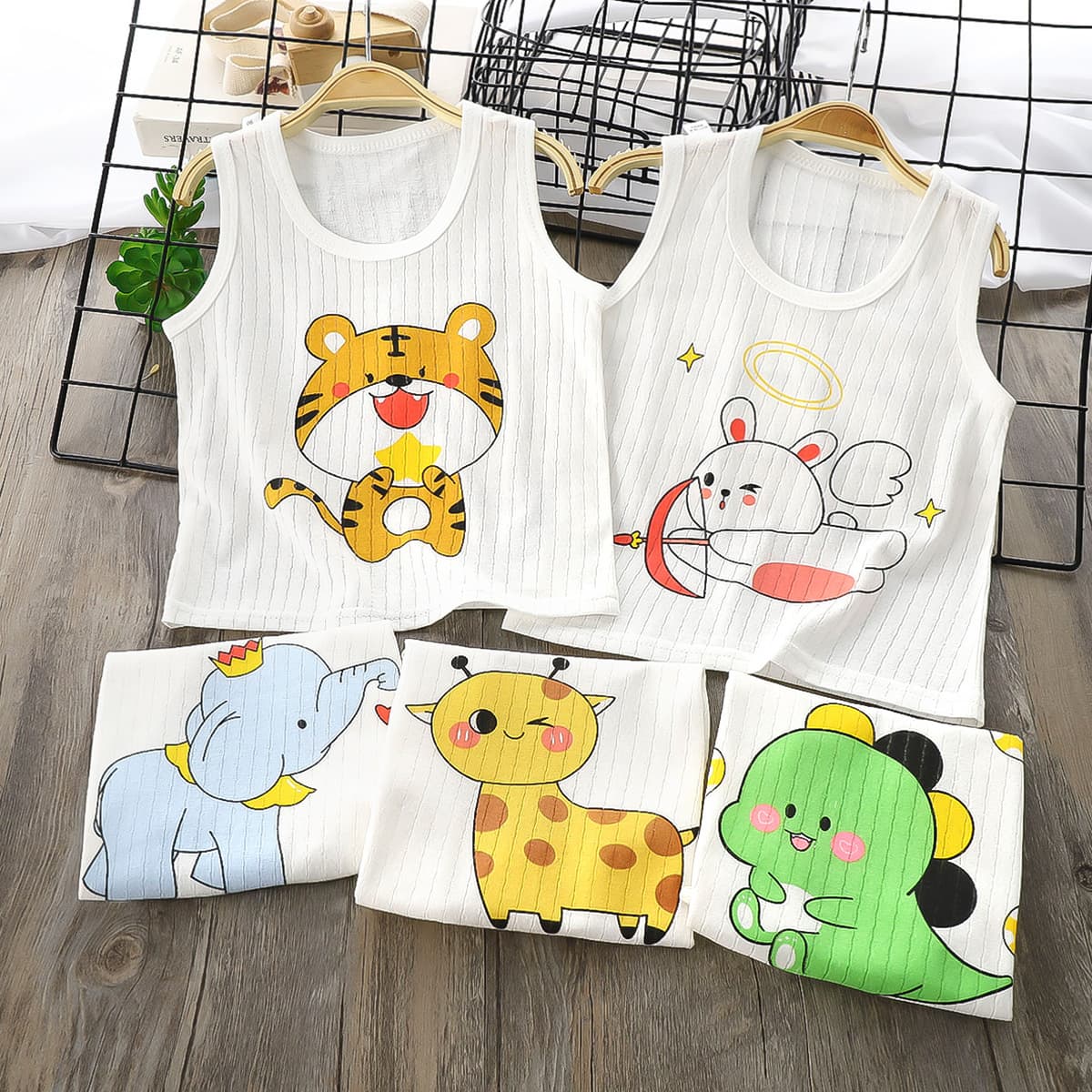 Children's Cotton Vest Summer Thin Style Top for Boys and Girls Baby Sleeveless T-Shirt Undershirt