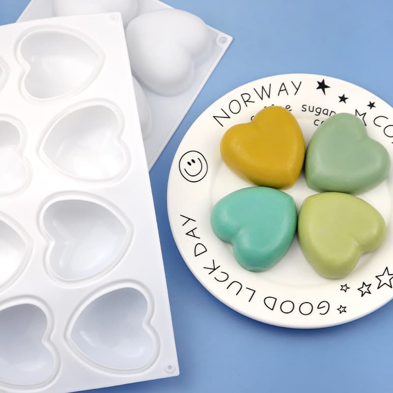 Wholesale 8-Heart Silicone Mousse Cake Mold DIY Aroma Plaster Mold Handmade Essential Oil Soap Mold