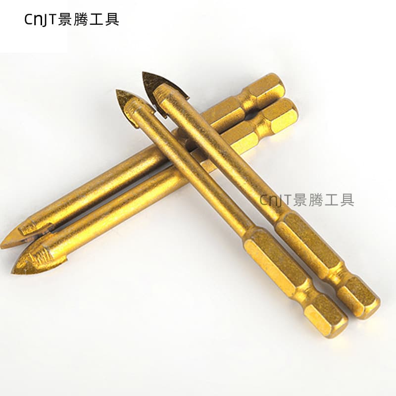 Cross-border Alloy Triangle Drill Set for Ceramic Brick Glass Hole Opening Reaming Hexagonal Shank Drill Bit