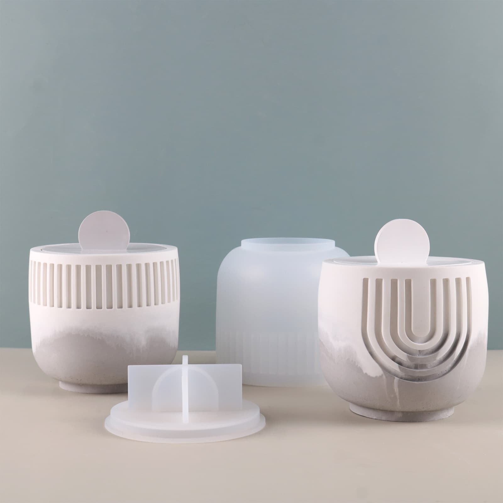 DIY Epoxy Mold Striped Storage Box Silicone Mold Striped Flower Pot Ornament Epoxy Mold Cross-Border Exclusive