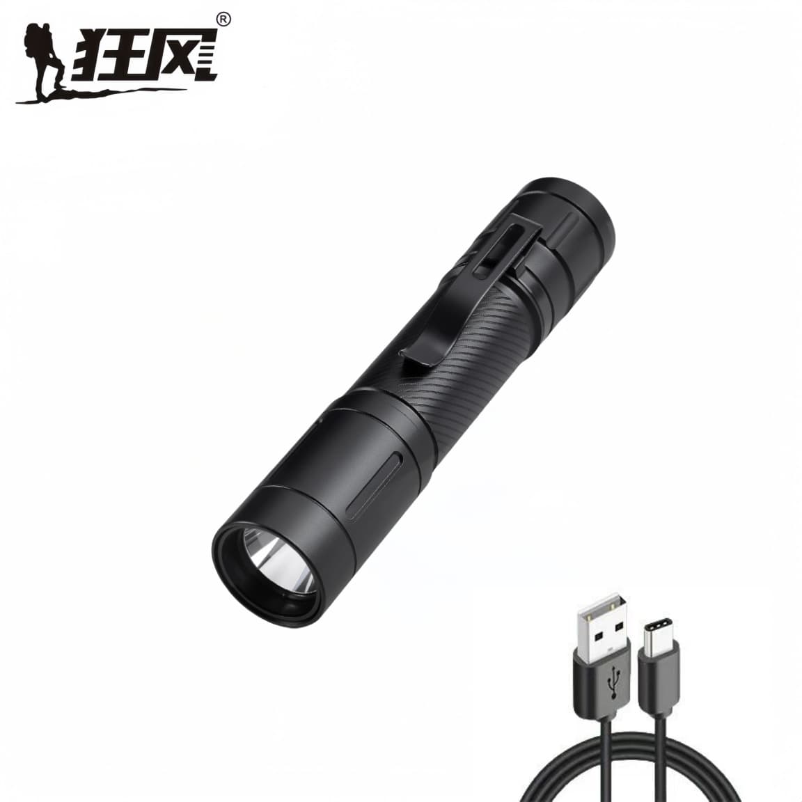 Hurricane Multifunctional UV Light for Treasure Identification and Bill Verification White/Purple Light Clip-on Portable Strong Flashlight Detection Pen Fluorescent Test