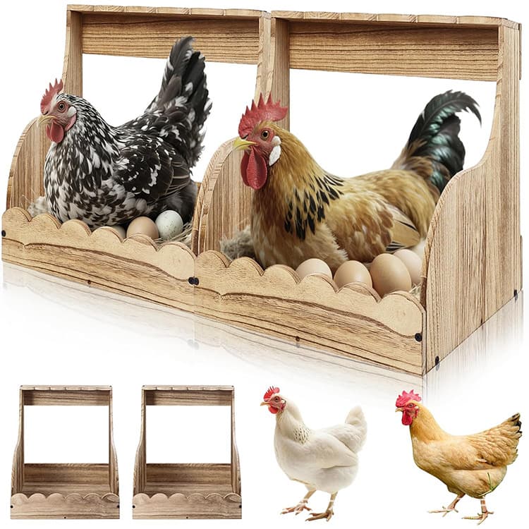 Wooden Chicken Coop for Home Use, Feeding Cage, Incubation Box, Wall-Mountable Nest Box Accessories, Solid Wood Laying Nest Box