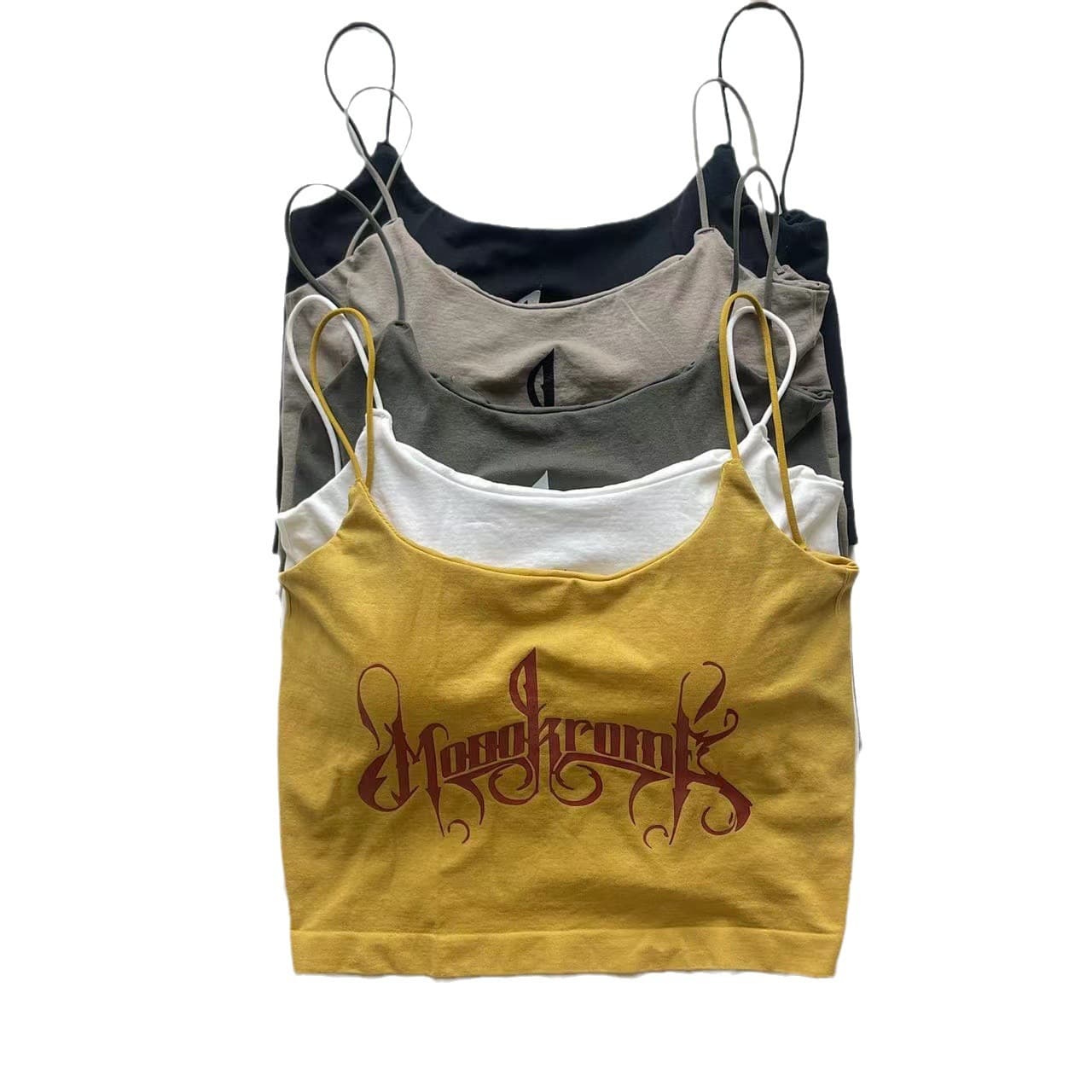 Seamless Backless Camisole for Teens with Letter Print, One-Piece Strap Top, Summer Short Crop Top for Layering or Outerwear