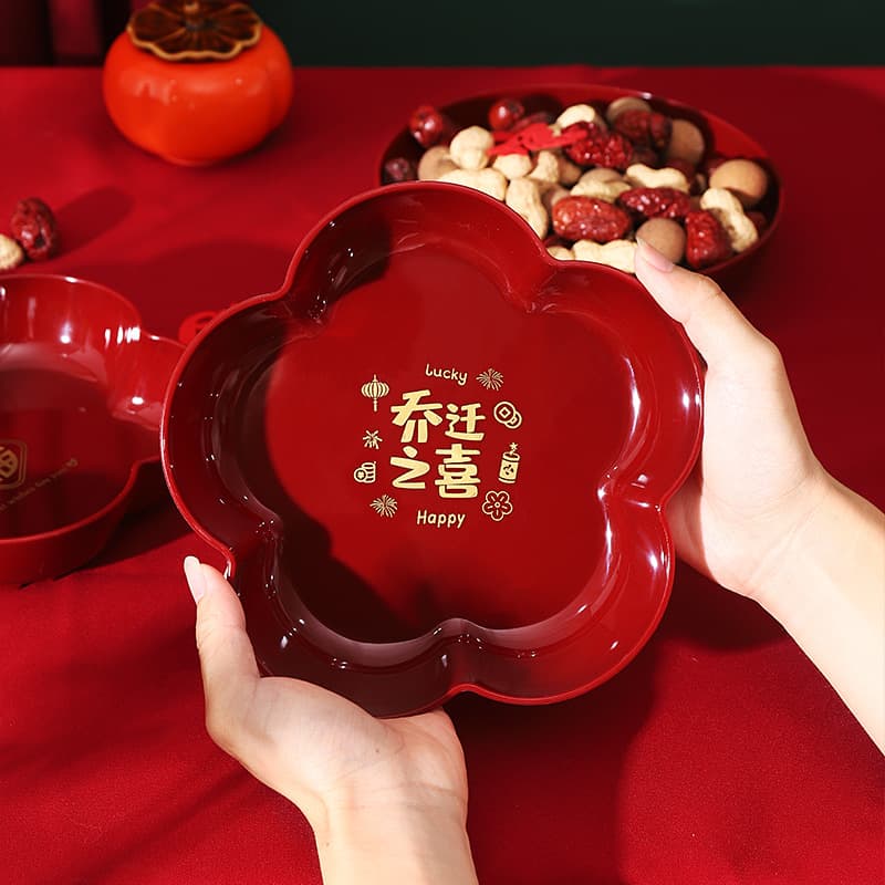 Housewarming Fruit Plate New Home Moving-in Ceremony Candy Dish Decoration New House Arrangement Festive Ornament Home Supplies