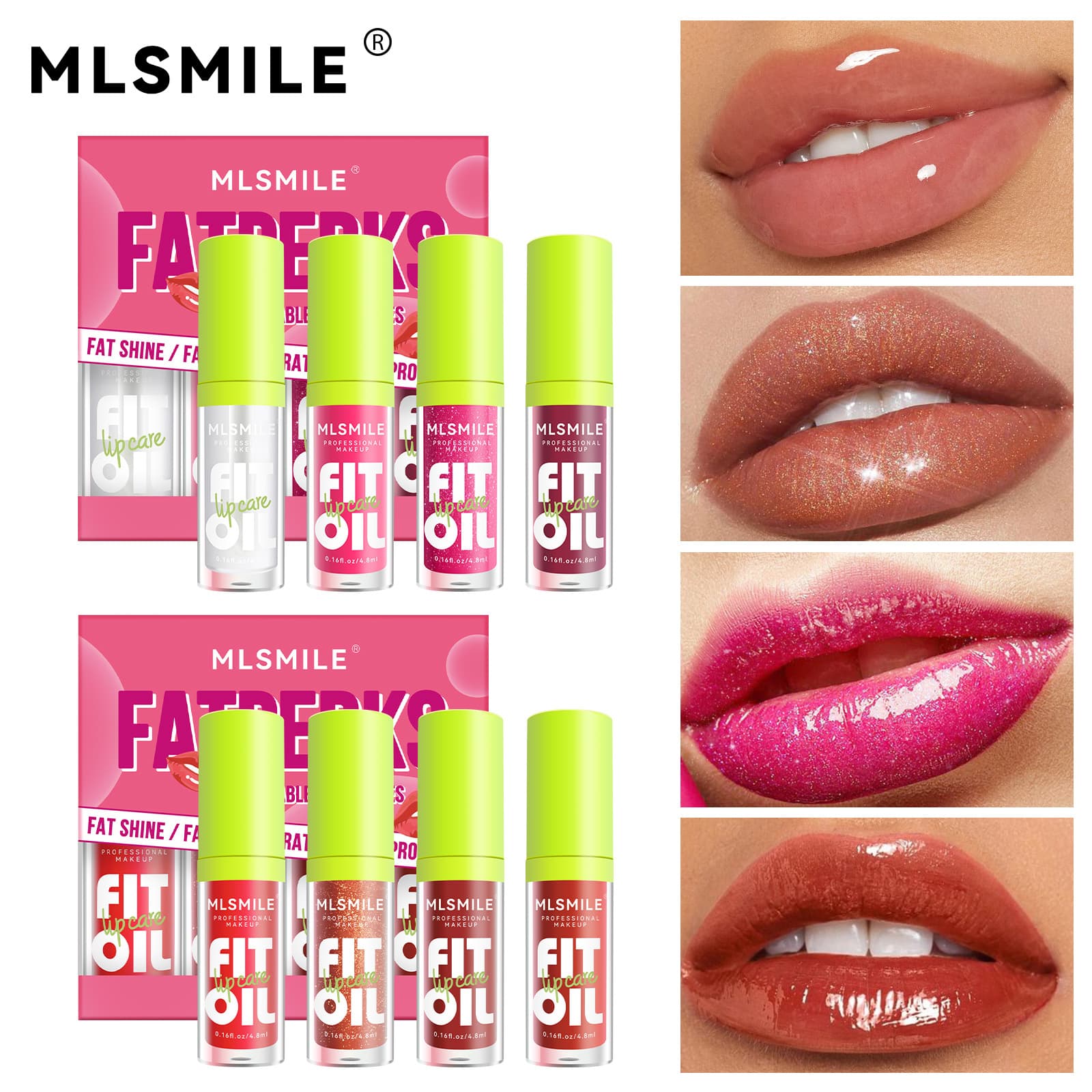 Cross-border Special Supply Mirror Lip Gloss Moisturizing Hydrating Lip Plumper Lip Oil Transparent Water Gloss Lip Gloss Set