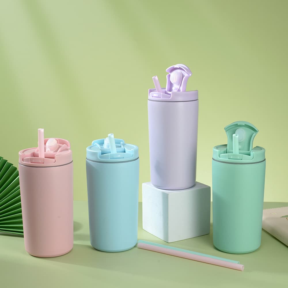 Stylish Portable Straw Cup with Custom Logo, Creative Water Cup, Minimalist Ins Style Milk Tea Cup with Lid, Leak-Proof