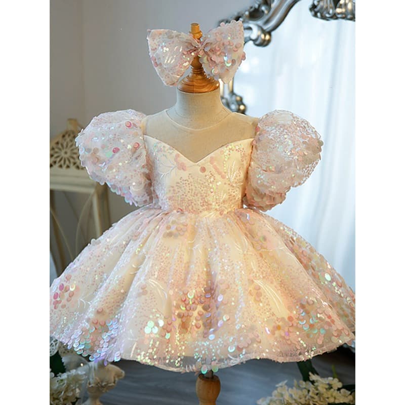Girls' Formal Dress 2026 New Host Piano Performance Outfit Little Girl Birthday Flower Girl Tutu Tulle Children's Princess Dress