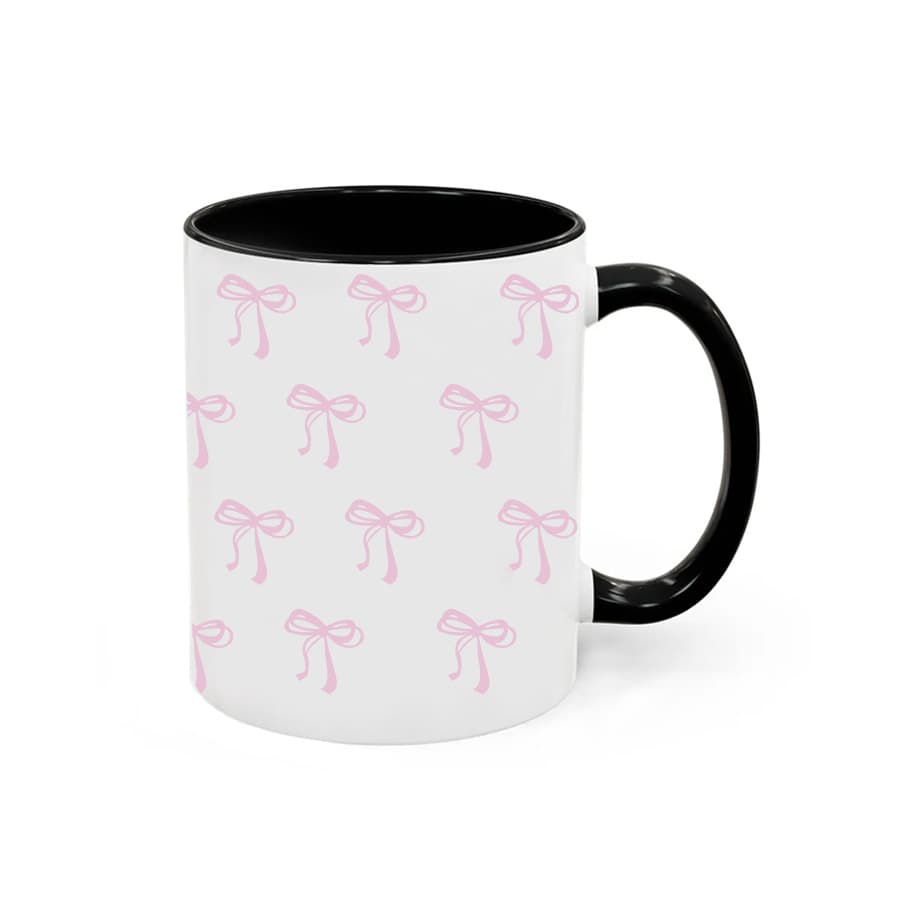 New Cross-Border Ceramic Mug High Appearance 11oz Creative Cartoon Pink Bow Series Cup Ins Style