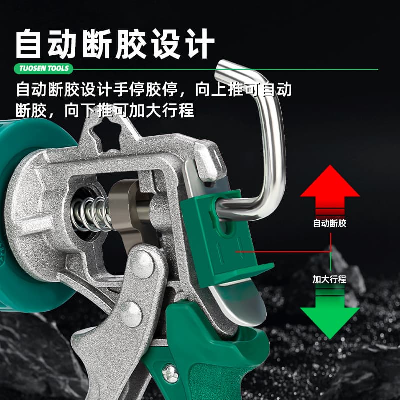 Tuosen Effort-Saving Caulking Tool Special Glass Glue Caulking Gun Automatic Cut-off Caulk Gun for Tile Grout and Structural Adhesive