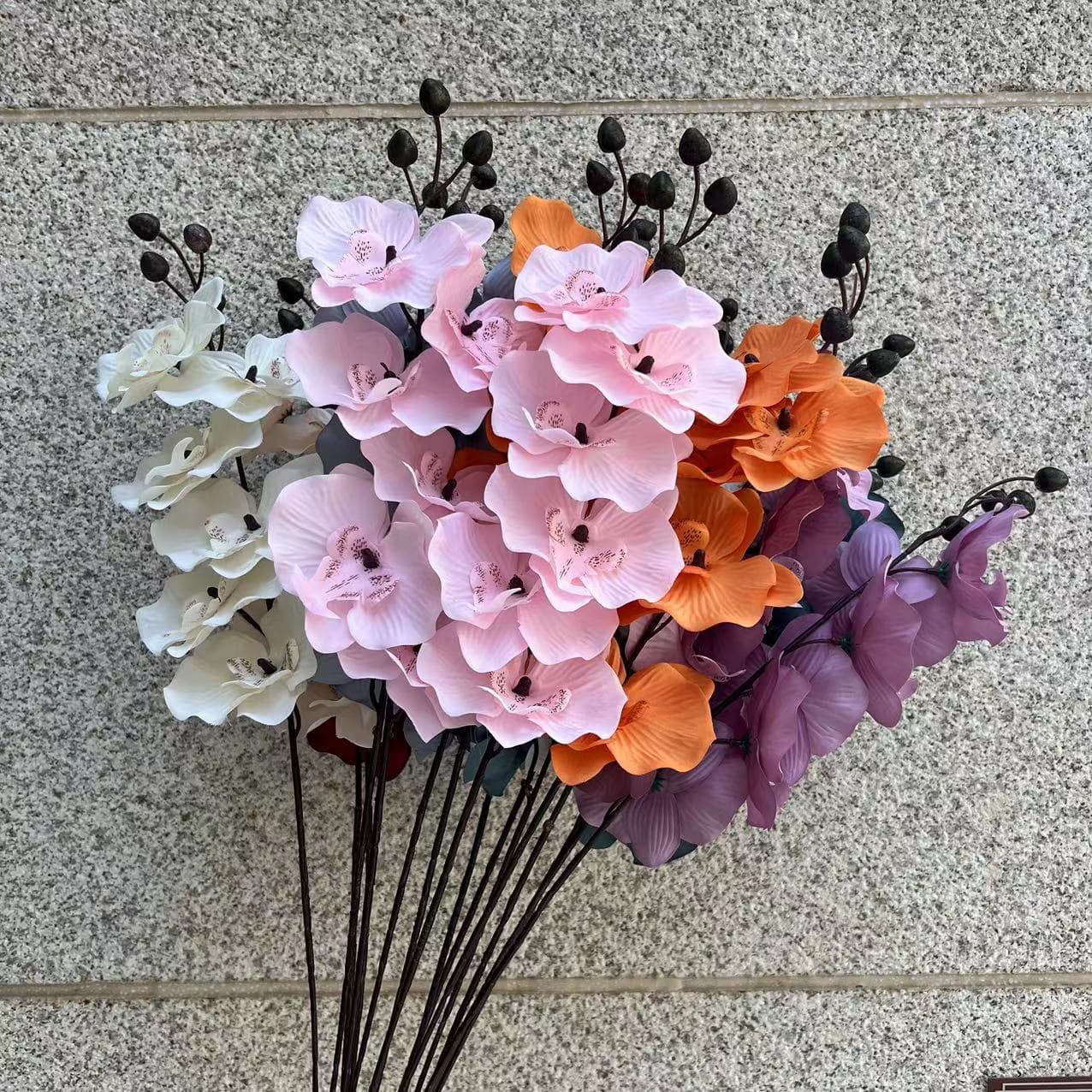 Artificial 6-Head Phalaenopsis Orchid, Home Decoration Living Room Ornament, Wedding Artificial Flower, Cross-Border E-Commerce Phalaenopsis