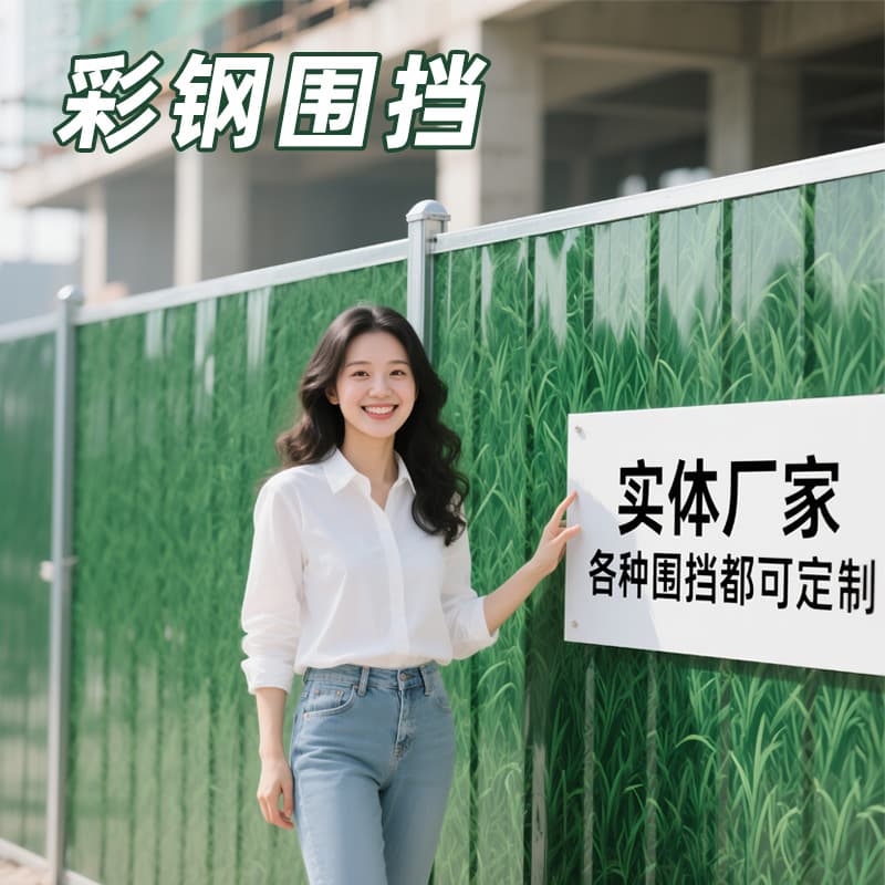 Construction site hoarding, color steel hoarding, grass-pattern metal sheet barrier, municipal road construction enclosure hoarding
