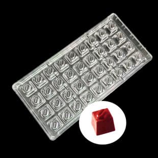 36-Cavity Square Coffee Bean Pattern Chocolate Mold, Small Square Chocolate Mold, PC-1019