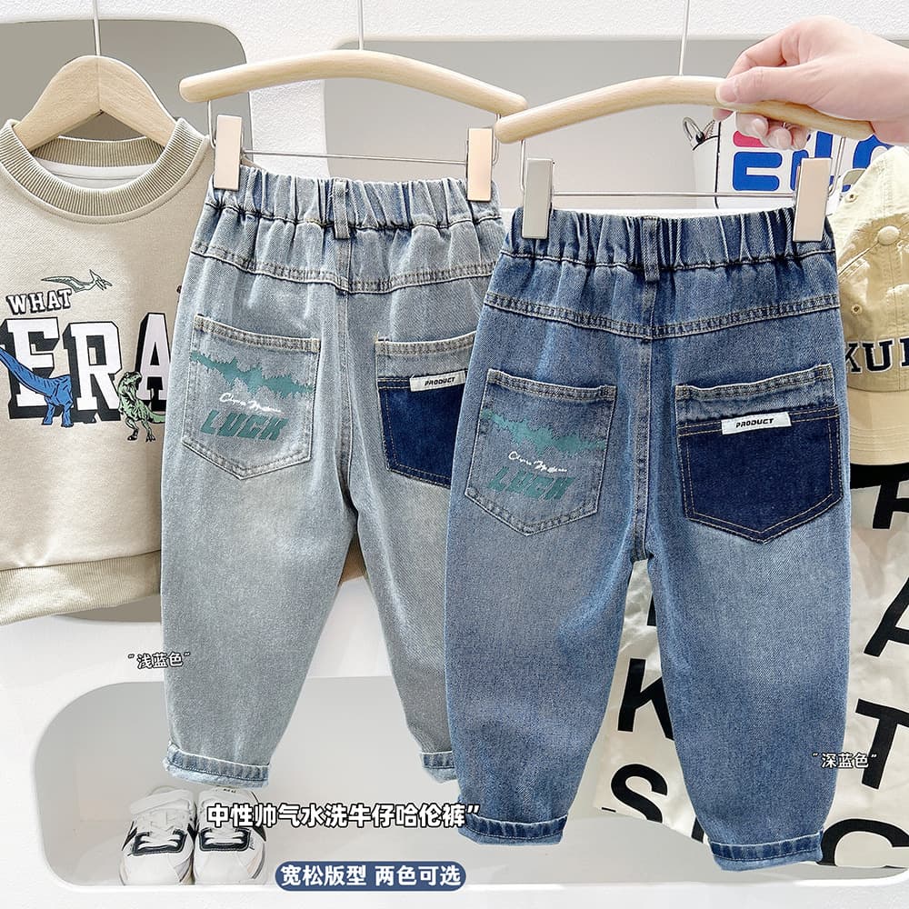 Boys Spring and Autumn Jeans Children's Pants 2025 New Fall Mid-Large Child Stylish Jeans Baby Kids Pants