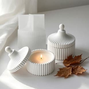 Jingmeihui Plaster Scented Candle Wax Silicone Mold DIY Round Storage Box Epoxy Resin Mold In Stock