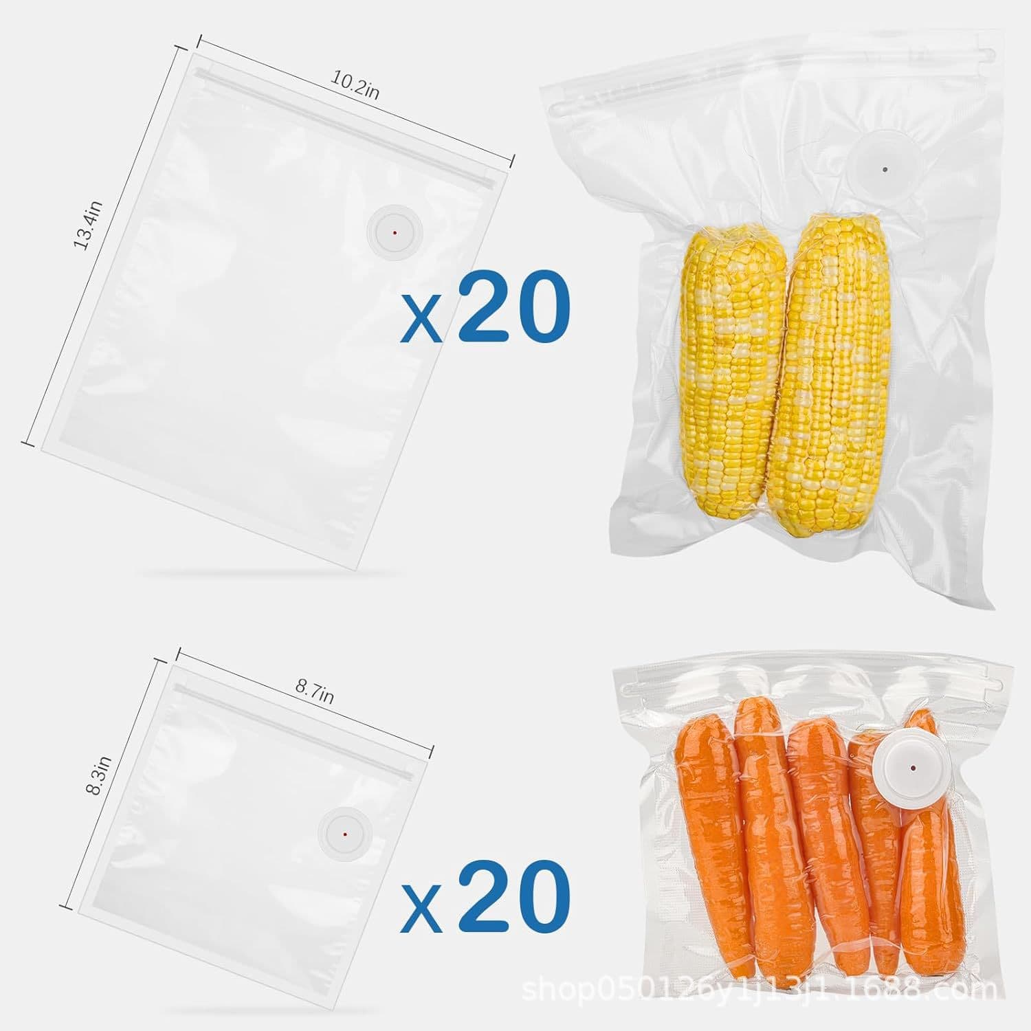 Source Manufacturer Food-Grade Thickened Cooked Food Sealed Fresh-Keeping Vacuum Bags, Household and Commercial Seafood Freezer White Plastic Valve