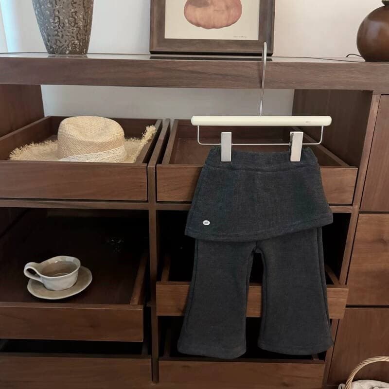 Cross-border girls' velvet pants winter new style girls' one-piece velvet curtain flared pants for baby girls casual culottes trendy