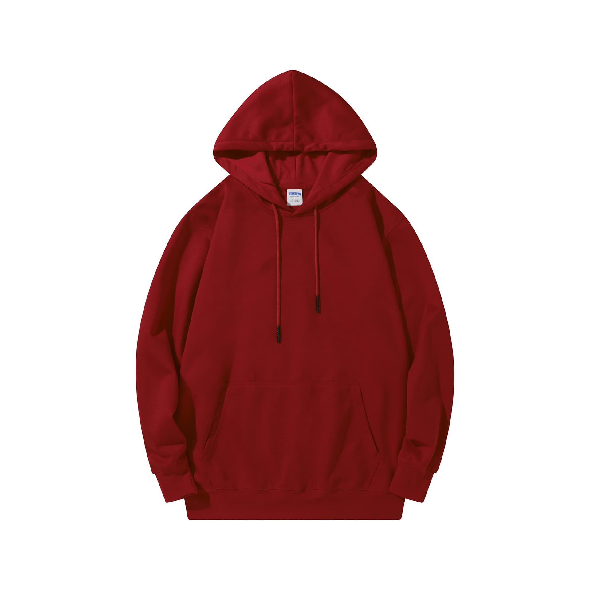 Trendy Minimalist Solid Color Hooded Pullover Sweatshirt for Fall/Winter, Loose Streetwear Casual Top Couple Style with Printed Logo