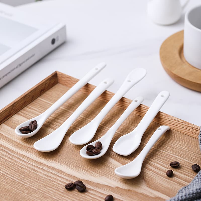 Ceramic Mini Spoon for Home and Commercial Use, Coffee Spoon, Dessert Spoon, Stirring Spoon, Seasoning Spoon, Soup Spoon