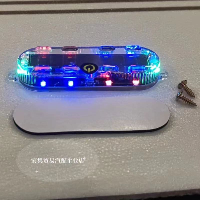 Solar Powered LED Warning Lights for Motorcycles Tricycles Cars Flashing Decorative Lights Anti-Tail Lamp Modification Flicker